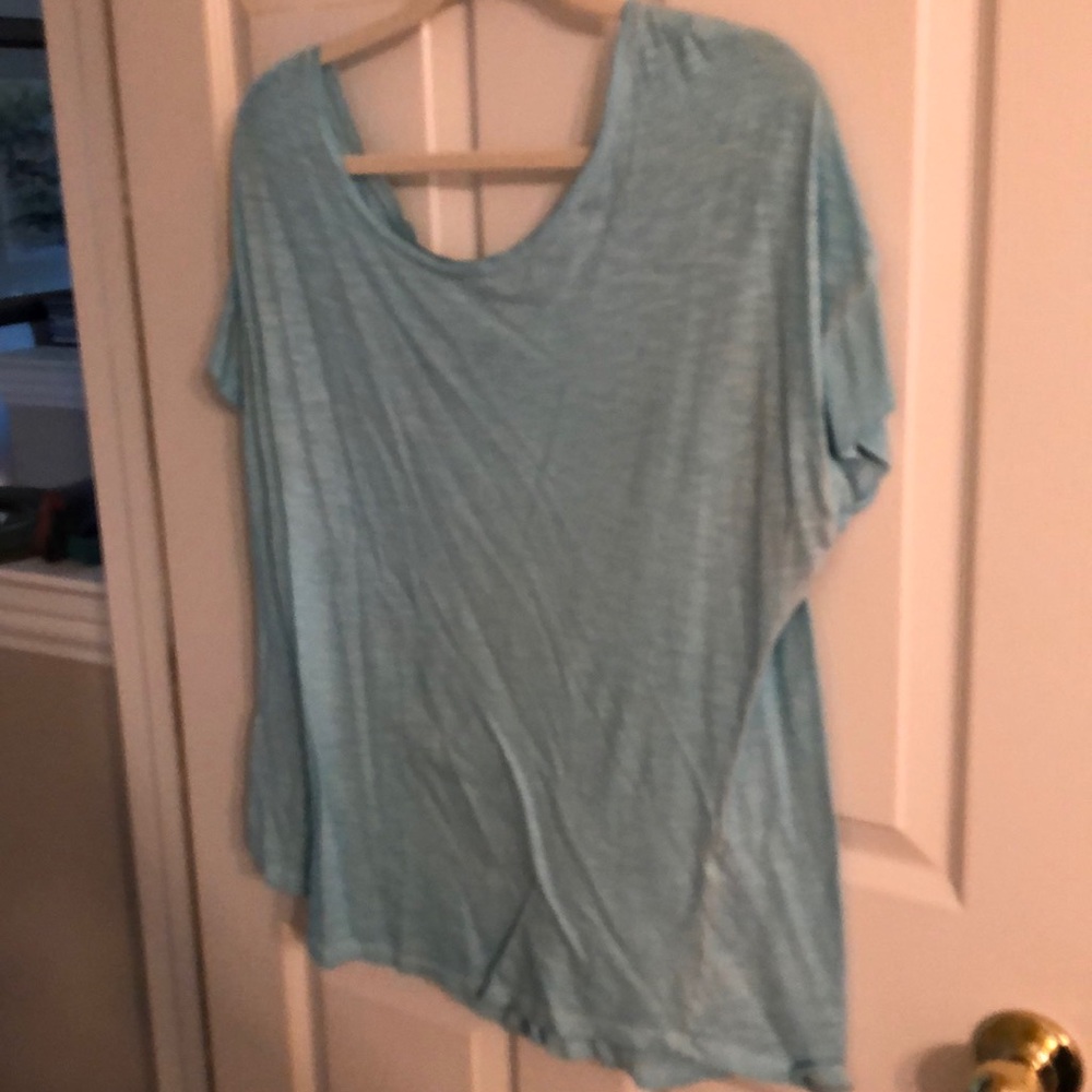 Blue oversized short sleeve tee